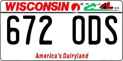 WI license plate 672ODS
