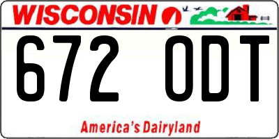 WI license plate 672ODT