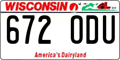 WI license plate 672ODU