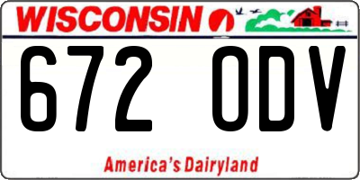 WI license plate 672ODV