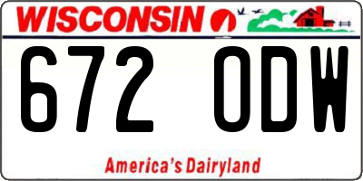 WI license plate 672ODW