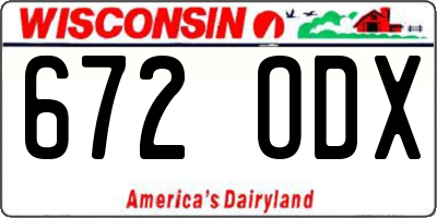 WI license plate 672ODX
