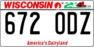 WI license plate 672ODZ