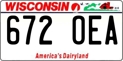 WI license plate 672OEA