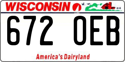 WI license plate 672OEB