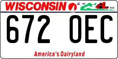 WI license plate 672OEC