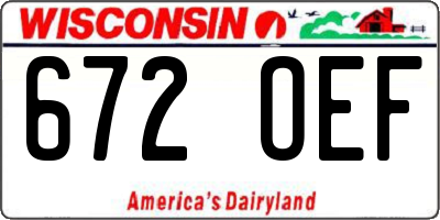 WI license plate 672OEF