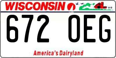 WI license plate 672OEG