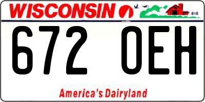 WI license plate 672OEH