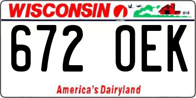 WI license plate 672OEK