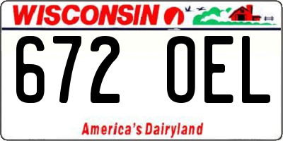 WI license plate 672OEL