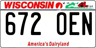 WI license plate 672OEN