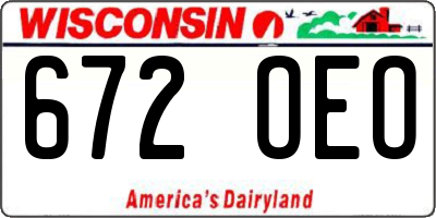 WI license plate 672OEO