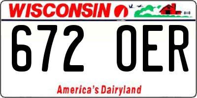 WI license plate 672OER