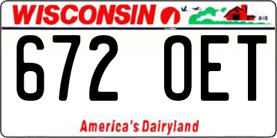 WI license plate 672OET