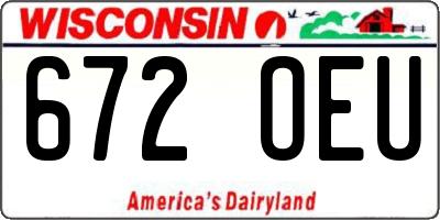 WI license plate 672OEU