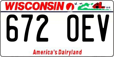 WI license plate 672OEV