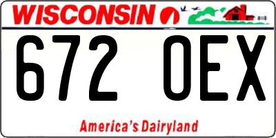 WI license plate 672OEX