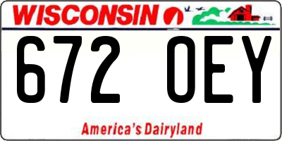 WI license plate 672OEY