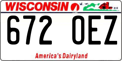 WI license plate 672OEZ