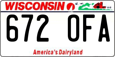 WI license plate 672OFA