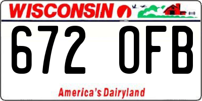 WI license plate 672OFB