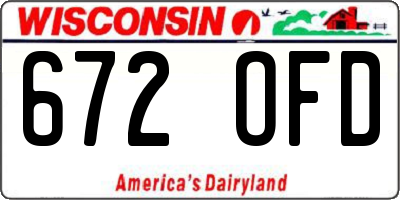 WI license plate 672OFD