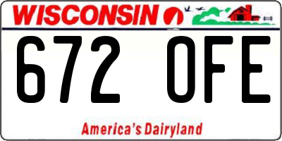WI license plate 672OFE