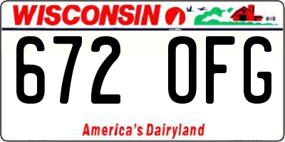 WI license plate 672OFG