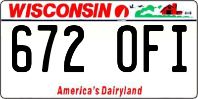 WI license plate 672OFI