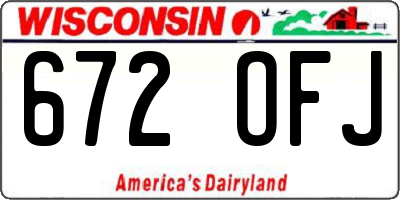 WI license plate 672OFJ