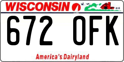 WI license plate 672OFK
