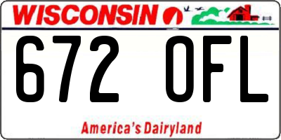 WI license plate 672OFL