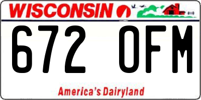 WI license plate 672OFM