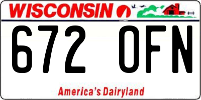 WI license plate 672OFN