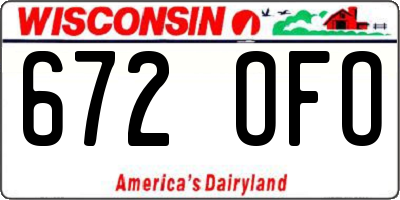 WI license plate 672OFO