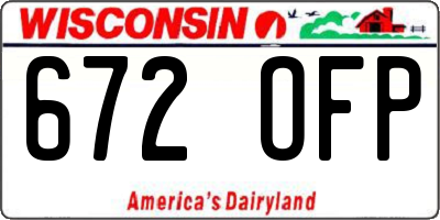WI license plate 672OFP