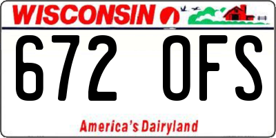 WI license plate 672OFS