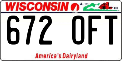 WI license plate 672OFT