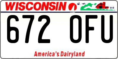 WI license plate 672OFU