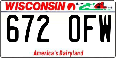 WI license plate 672OFW