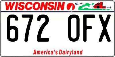 WI license plate 672OFX