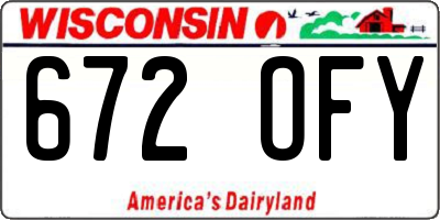 WI license plate 672OFY