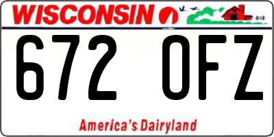 WI license plate 672OFZ