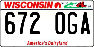 WI license plate 672OGA