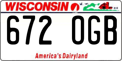 WI license plate 672OGB