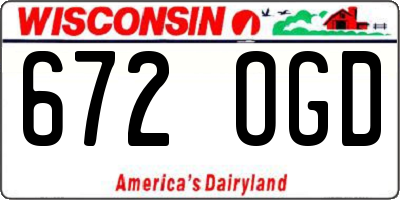 WI license plate 672OGD