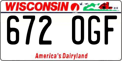 WI license plate 672OGF
