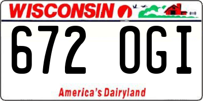 WI license plate 672OGI