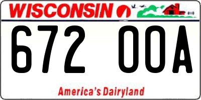 WI license plate 672OOA